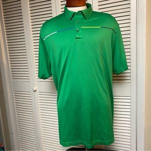 Under Armour Size 2XL Loose Fit Heat Gear Green Polo